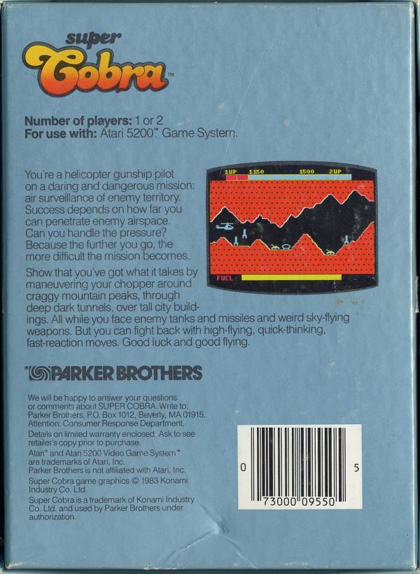 Super Cobra (1983) (Parker Bros) Box Scan - Back